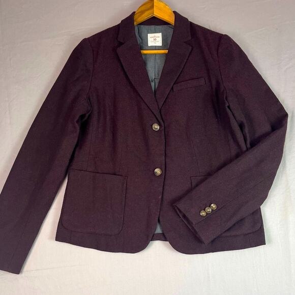 GAP Academy Blazer Women’s 10 Brick Red Wool Blend Tweed Schoolboy Cut Preppy - Picture 10 of 10